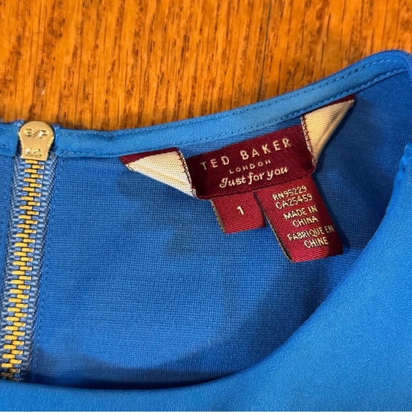 Ted Baker Blue Dress Women’s Size 1 - Picture 3 of 6